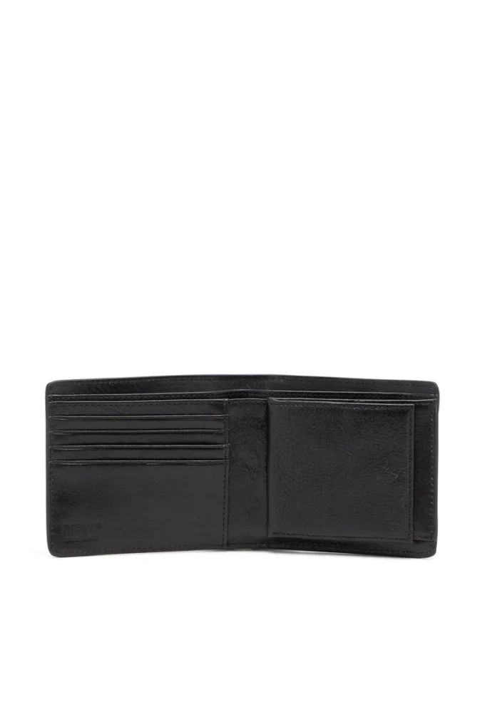 flag-d bi-fold coin s 3d Kabartmalı logolu iki katlı deri cüzdan