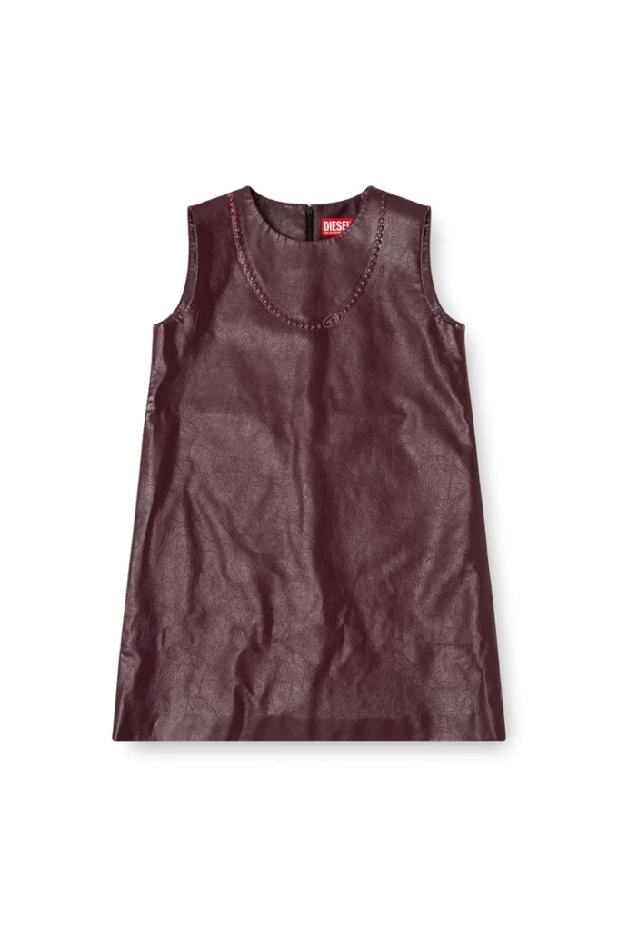 fr-d-ares Kaplamalı kumaştan bordo renkli kolsuz mini elbise fr-d-ares Kaplamalı kumaştan bordo renkli kolsuz mini elbise