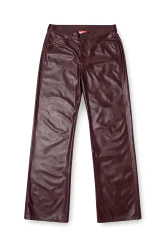 fr-p-lain Kaplamalı kumaştan bordo pantolon