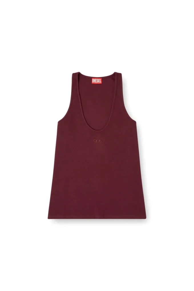 fr-t-ipsya Oval D detaylı bordo tank top