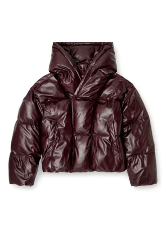 fr-w-myley Bordo renkli kapüşonlu puffer ceket