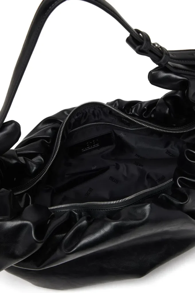 grab-d hobo l Grab-D L-Parlak PU’dan üretilmiş büyük boy buruşuk hobo çanta
