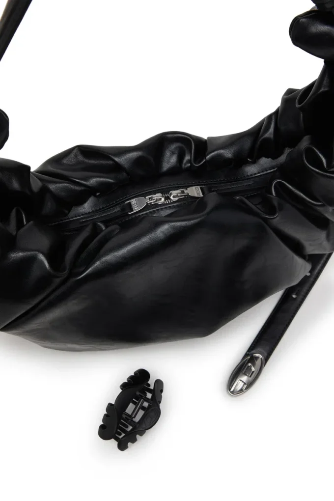 grab-d hobo l Grab-D L-Parlak PU’dan üretilmiş büyük boy buruşuk hobo çanta