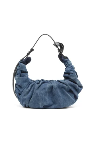grab-d hobo l Grab-D-Large işlenmiş denimden üretilmiş buruşuk hobo çanta