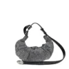 grab-d hobo s Grab-D S-Small scrunched hobo çanta, kristal denim