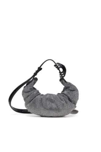 grab-d hobo s Grab-D S-Small scrunched hobo çanta, kristal denim