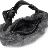grab-d hobo s Grab-D S-Small scrunched hobo çanta, kristal denim