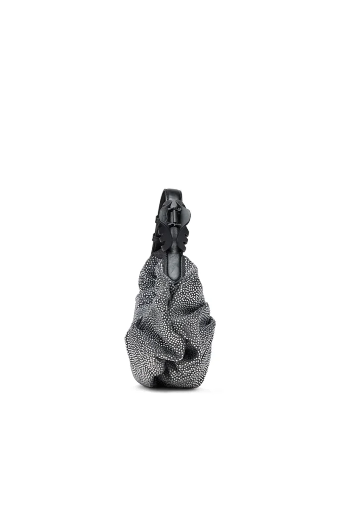 grab-d hobo s Grab-D S-Small scrunched hobo çanta, kristal denim