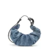 grab-d hobo s Grab-D-Small scrunched hobo çanta, işlenmiş denim