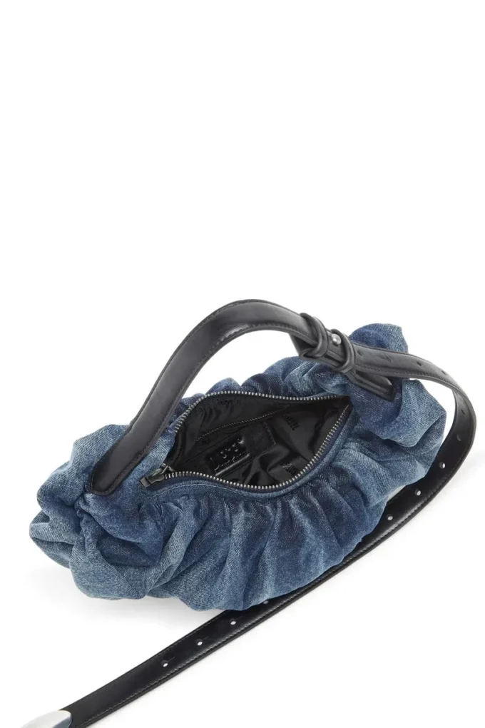 grab-d hobo s Grab-D-Small scrunched hobo çanta, işlenmiş denim