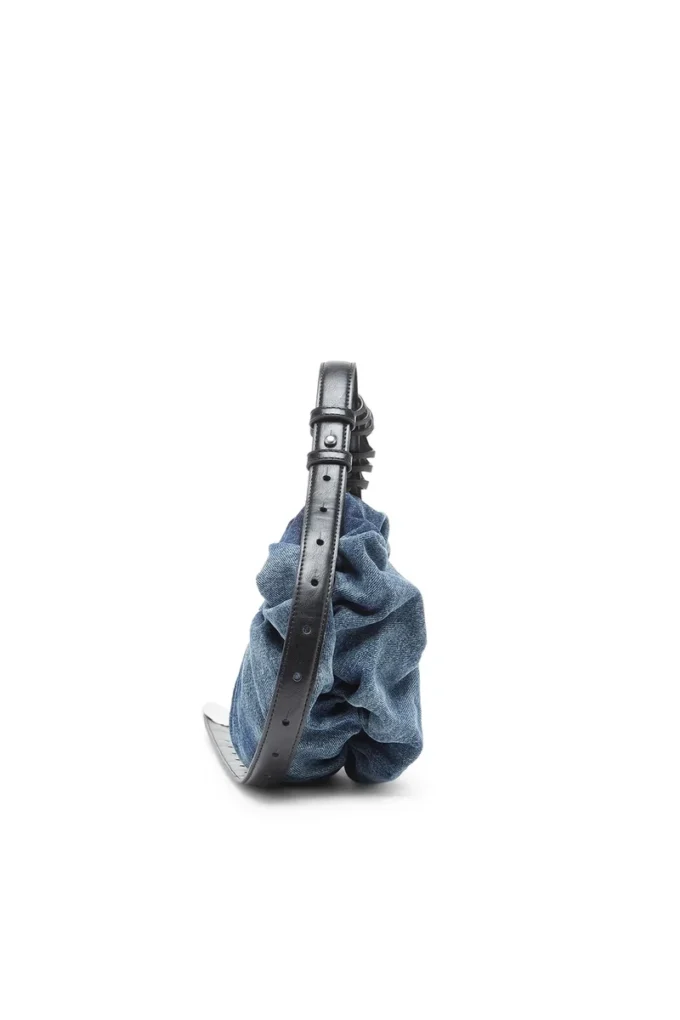grab-d hobo s Grab-D-Small scrunched hobo çanta, işlenmiş denim