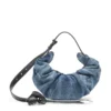 grab-d hobo s Grab-D-Small scrunched hobo çanta, işlenmiş denim