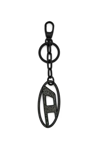 holy-c Metal Oval D anahtarlık, kristallerle süslenmiş