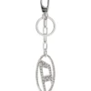 holy-c Metal Oval D anahtarlık, kristallerle süslenmiş