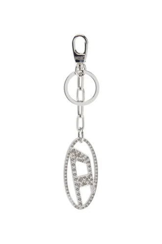 holy-c Metal Oval D anahtarlık, kristallerle süslenmiş