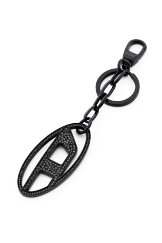 holy-c Metal Oval D anahtarlık, kristallerle süslenmiş