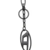holy-c Metal Oval D anahtarlık, kristallerle süslenmiş