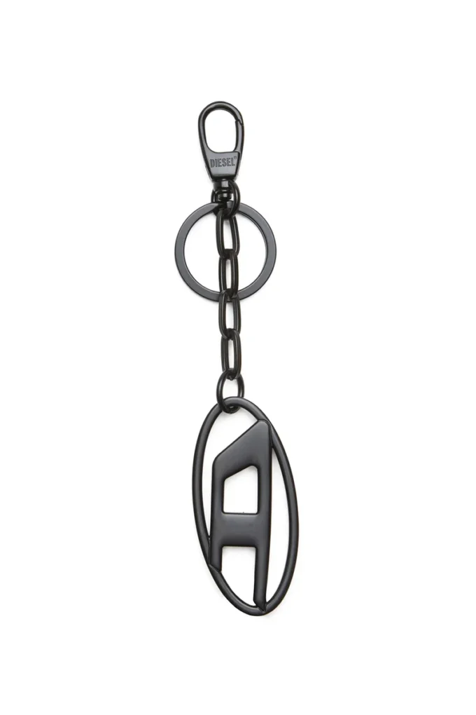 holy-c Metal Oval D anahtarlık, kristallerle süslenmiş