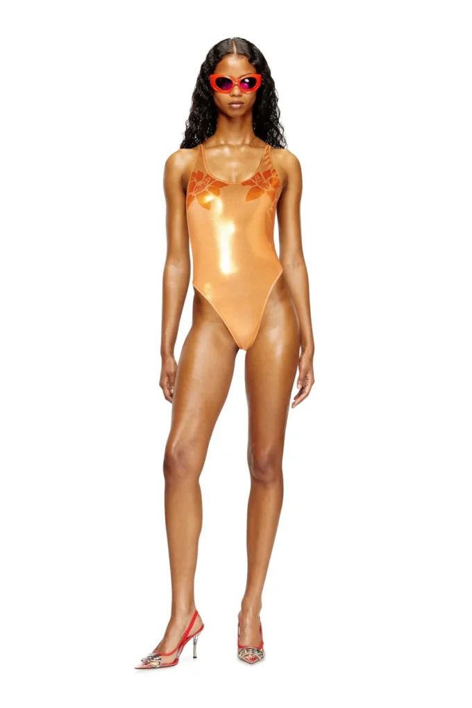 ivo_nny_swimsuit Lotus desenli metalik mayo