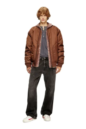 j-held Oval D detaylı, yastıklı naylon bomber ceket
