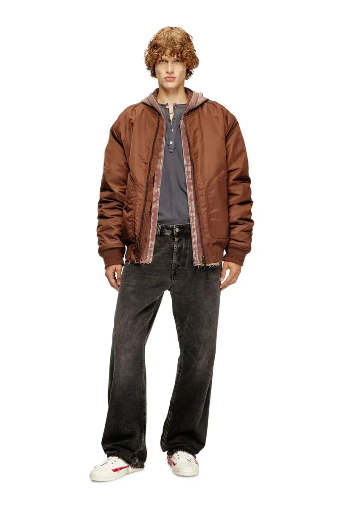 j-held Oval D detaylı, yastıklı naylon bomber ceket