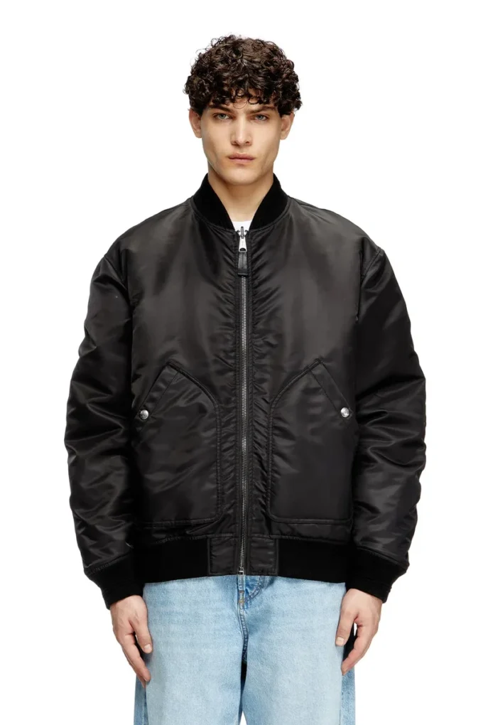 j-held Oval D detaylı, yastıklı naylon bomber ceket