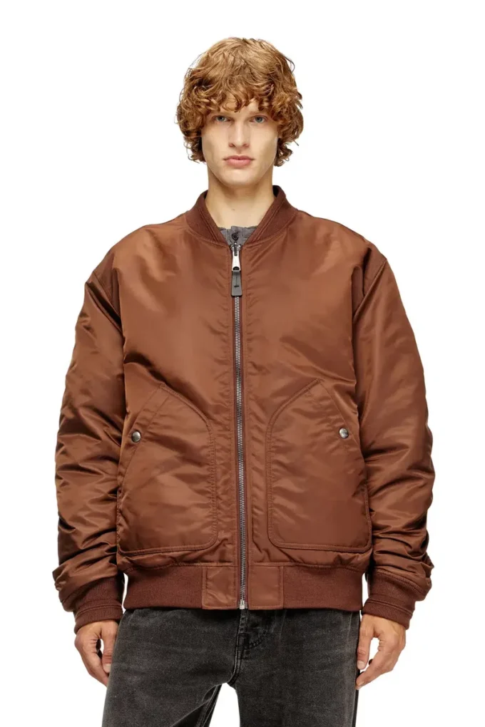 j-held Oval D detaylı, yastıklı naylon bomber ceket