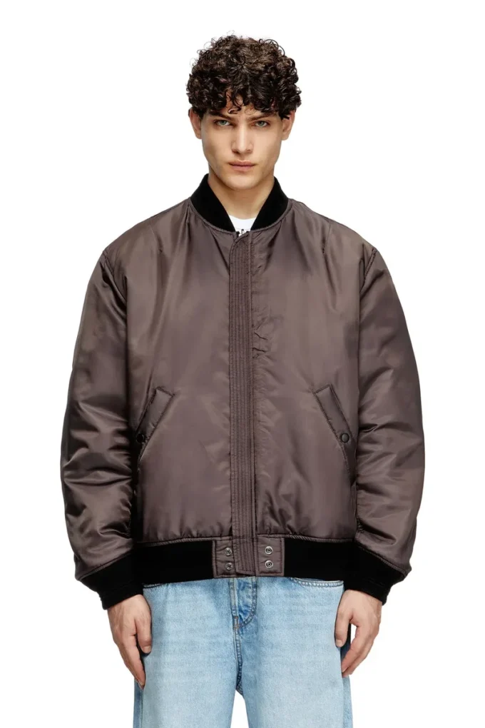 j-held Oval D detaylı, yastıklı naylon bomber ceket