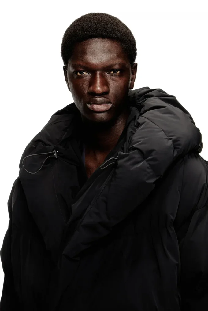 j-scotts-padded-a Streç naylon sargılı puffer ceket