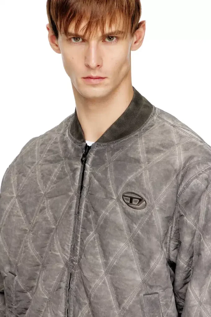 j-type-treat Yastıklı argyle kapitone bomber ceket