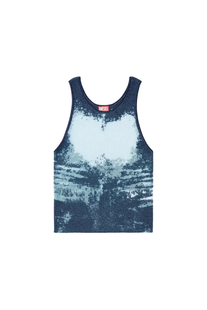 k-bossino Devoré metalik örgü tank top