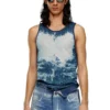 k-bossino Devoré metalik örgü tank top