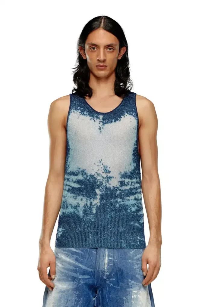 k-bossino Devoré metalik örgü tank top