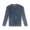 k-redros Denim iplikten örülmüş file kazak