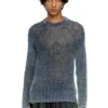 k-redros Denim iplikten örülmüş file kazak