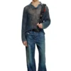 k-squared Denim iplikten açık örgü polo kazak k-squared Denim iplikten açık örgü polo kazak