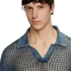 k-squared Denim iplikten açık örgü polo kazak k-squared Denim iplikten açık örgü polo kazak