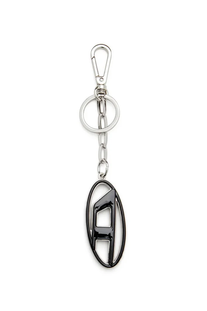 kafes katmanı Metal ve reçine Oval D anahtarlık