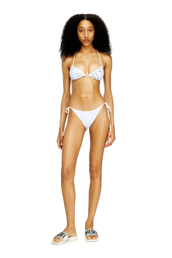 kate-d-core Houndstooth grafik desenli bikini üstü
