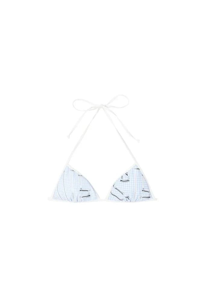 kate-d-core Houndstooth grafik desenli bikini üstü