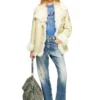 l-aconic Patent shearling ceket