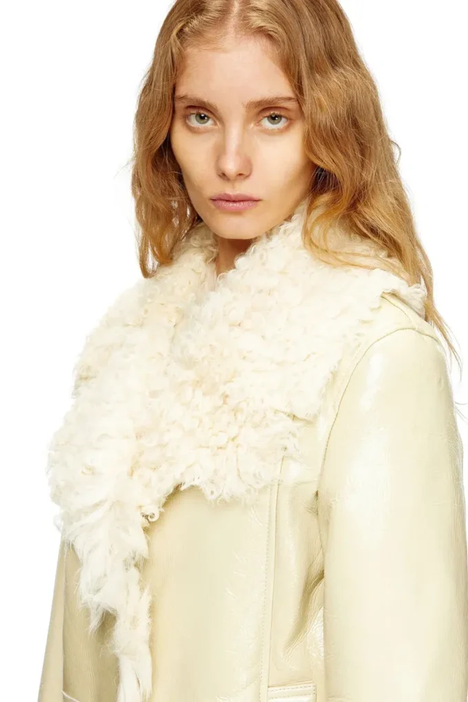 l-aconic Patent shearling ceket