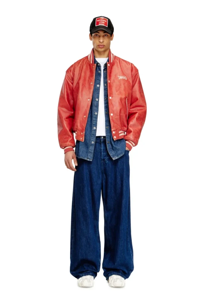 l-difordi-20th Diesel logolu deri bomber ceket