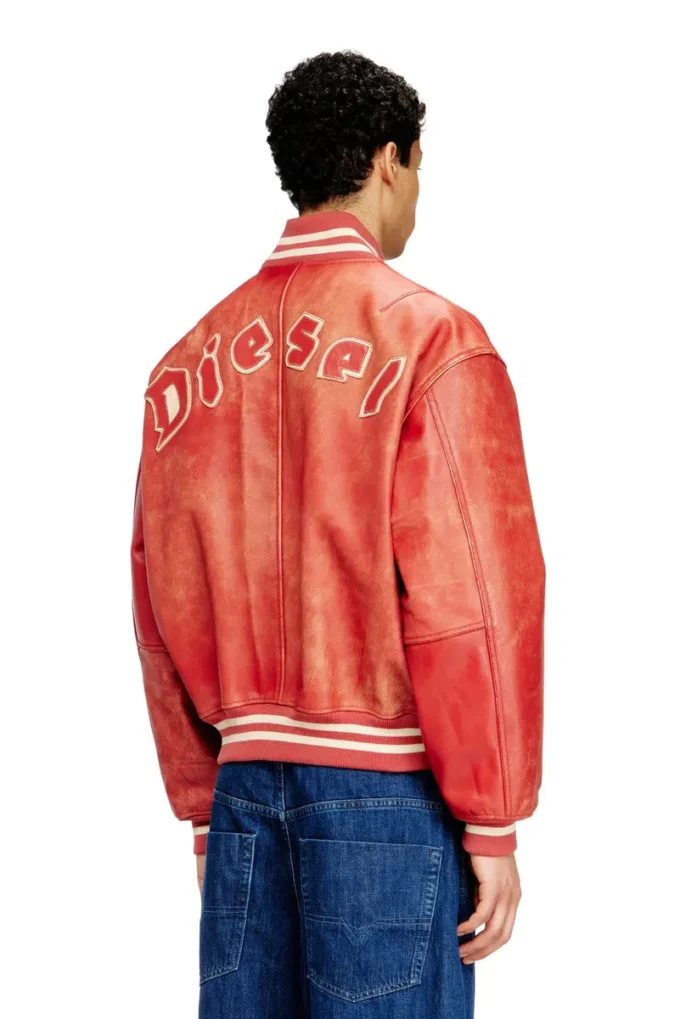 l-difordi-20th Diesel logolu deri bomber ceket