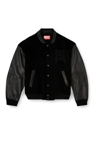l-nyman Pamuk ve deri varsity bomber ceket