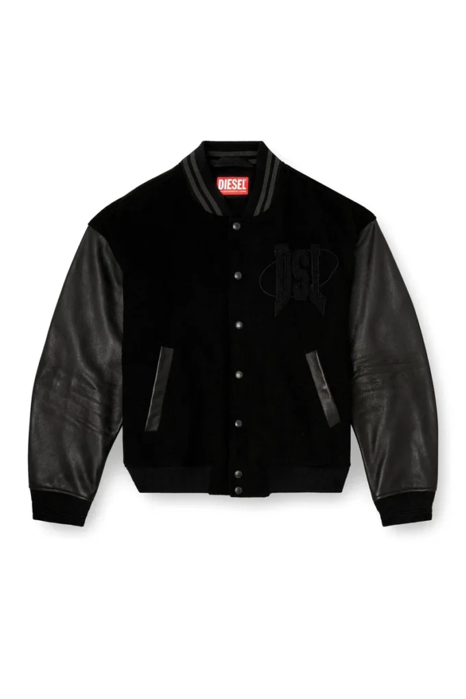 l-nyman Pamuk ve deri varsity bomber ceket