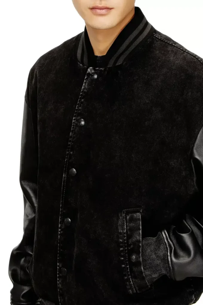 l-nyn Denim ve deri bomber ceket