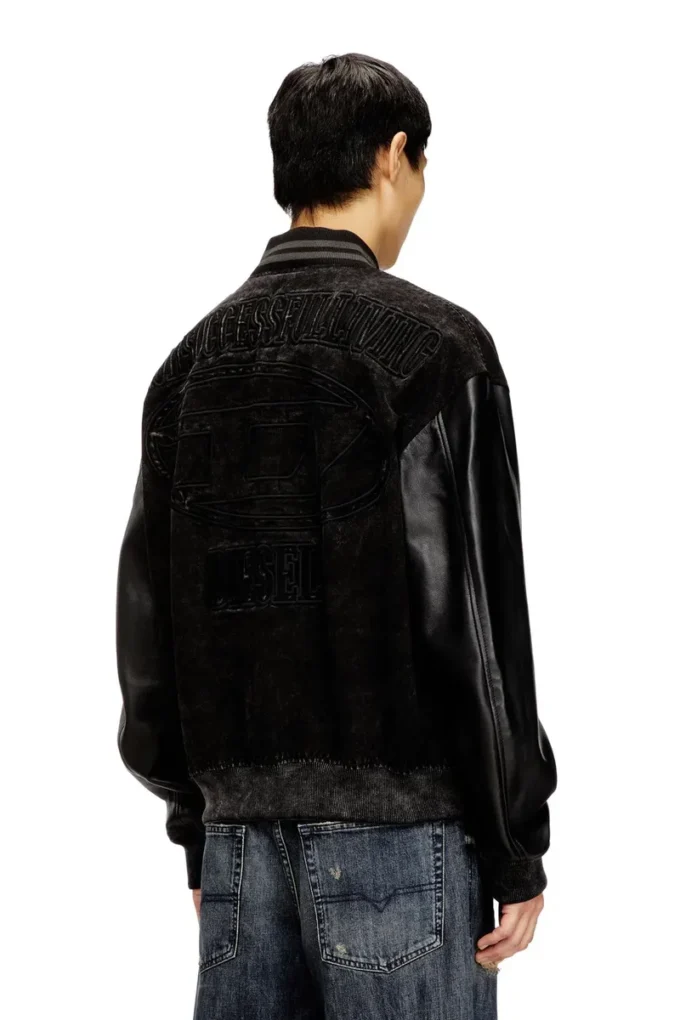l-nyn Denim ve deri bomber ceket