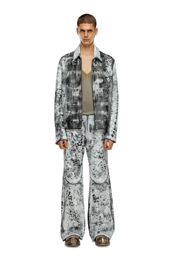 l-pylon-a İşlenmiş deriden blouson ceket
