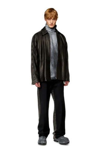 l-stoller Hibrit denim ve deri ceket